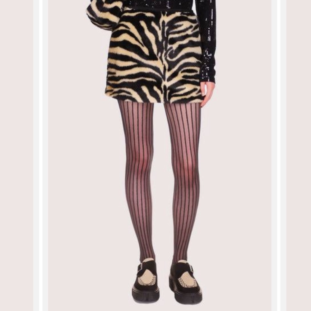 Anna Sui Zebra furry skirt NWT